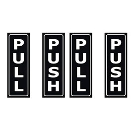 Ciieeo 4pcs Push Pull Door Sign Stickers Decals for Home Restaurant Supermarket for Smooth Surfaces