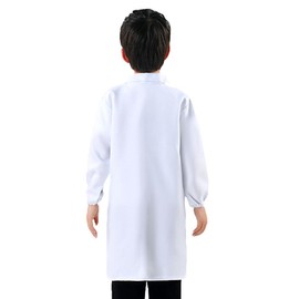 RLIAHALM Child Lab Coat Doctor Cosplay Costume Outfit Kid Scientist Role-play Coat for boys and girls (Large,White)