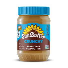SunButter Crunch Sunflower Seed Butter, 16 oz Nut-Free Spread with 7g Plant-Based Protein, Roasted Rich & Savory Flavor, Smooth Texture | Vegan, Kosher & Non-GMO