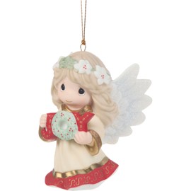 Moments 251018 Joy to The World Annual Angel Bisque Porcelain Ornament