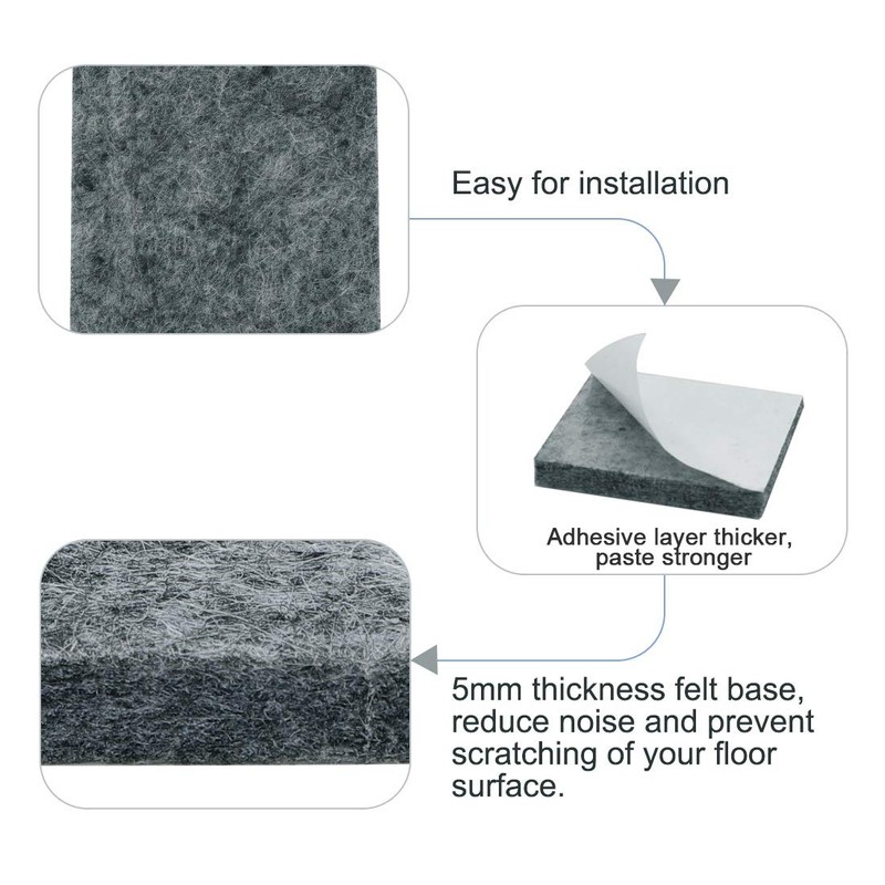 uxcell 50pcs Furniture Pads Square 1 1/2" Self-Stick Non-Slip Anti-Scratch