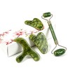 Gua Sha Facial Tool and Jade Roller Set for Face