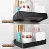 Z metnal Small Glass Bathroom Shelves, Matte Black Floating Shelf,