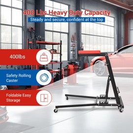 Towallmark Top Automotive Creeper, Engine Creeper 48"-66", 400 LBS Capacity High Top Creeper, 4 Swivel Caster Wheels, Padded Deck, Foldable Creeper for Home Garage, Workshop Repair Maintenance