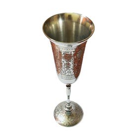 PARIJAT HANDICRAFT Brass Wine Goblet Cup Glass Perfect Wine Gift Great for Moscow Mules 100% Pure Brass with Beautiful Design