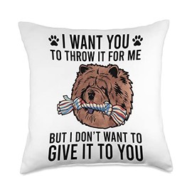 Funny Chow Chow Dog Chow Chow Mom Owner Lover Chow Dad Throw Pillow, 18x18, Multicolor