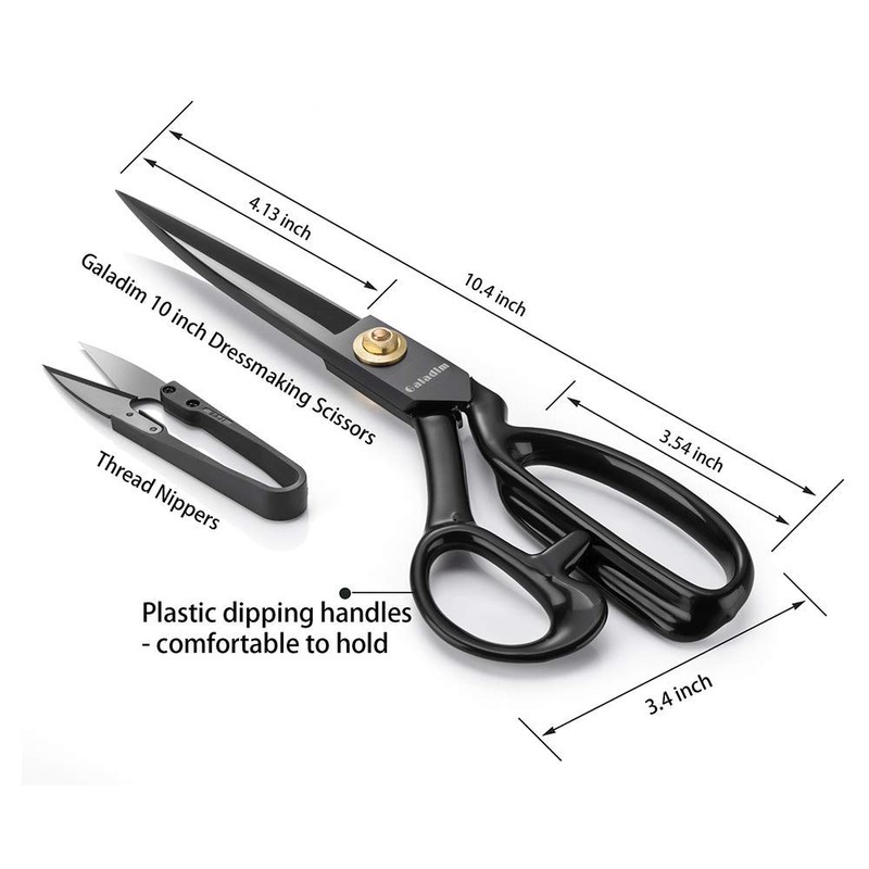 Galadim Left-Handed Dressmaking Scissors (10.4'', Black) - Dressmaker Shears for