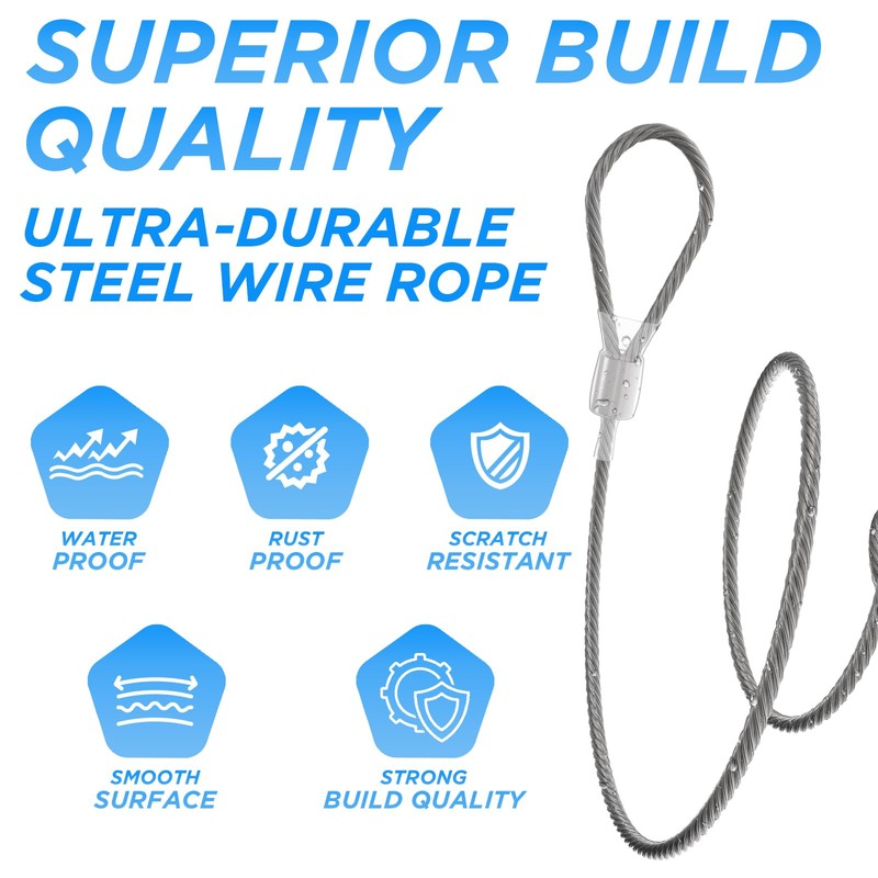SDTC Tech 2-Pack 40IN 3mm Outdoor Travel Anti-Theft Cable, Heavy