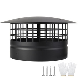 Cone Top Chimney Cap,10 Inch Round Roof Rain Chimney Cover W/Screen,Wood Stove Pipe Rain Cap Fireplace Exhaust Vent Cover Outside Topper,Galvanized Steel Just Easy Push,Maximize Airflow Better Vent