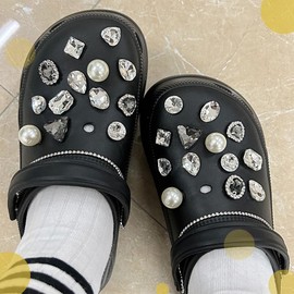 ZUWIJEQ Shoe Pin – Shoe Charms Shoe Pin Set, Shoe Charms Jewellery Making Charms DIY Removable Pin Glitter Shoe Pin Clog Decor for Girls, Plastic