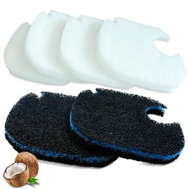 6 Pack Replacement Cotton White Floss and Activated Carbon Sponge Bio Filter Pads Refill for AMOSIJOY Aquarium Canister Filter, Compatible with PONDFORSE Canister Filter (Small for 172/225/265GPH)