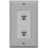 RiteAV Decorative 1 Gang 2 Port Cat5e Ethernet Wall Plate