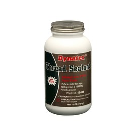 Dynatex 49495 All Purpose Thread Sealant with PTFE, -65 to 300 Degree F, 16 oz Brush Top Bottle, White