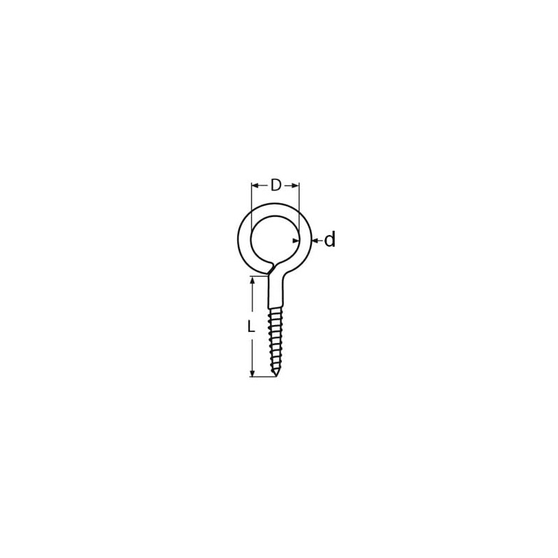 20mm Long screw eye - A4 (marine grade) Stainless -