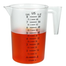 8 Cup/2-Quart Large Measuring Cups, Clear, Strong Food Grade Liquid Measure Pitcher, for Home Hobbies/Professional Kitchen