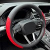 LKWLIKEI Nappa Leather Steering Wheel Cover, Elegant Diamond Checkered Design,