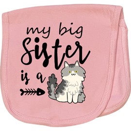 inktastic My Big Sister is a Cat Baby Burp Cloth Pink 3ffd2