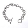 RUBYCA 10Pcs Toggle Clasp Silver Color Charm Rolo Bracelet Double