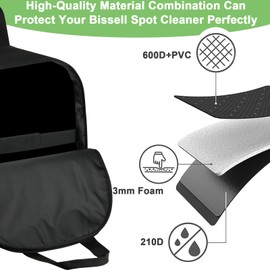 Beautyflier Storage Bag Compatible with Bissell Little Green Proheat Deep Cleaner, Durable Carrying Bag for SpotClean ProHeat Carpet Cleaner, Travel Carrier Case with Extra Pockets (Bag Only)