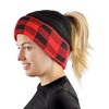 C.C BeanieTail Cable Knit Messy High Bun Ponytail Cuff Beanie