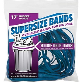 Alliance Rubber 08995 SuperSize Bands, 17" Blue Large Heavy Duty Latex Rubber Bands (4 ounce resealable bag contains approx. 12 bands)