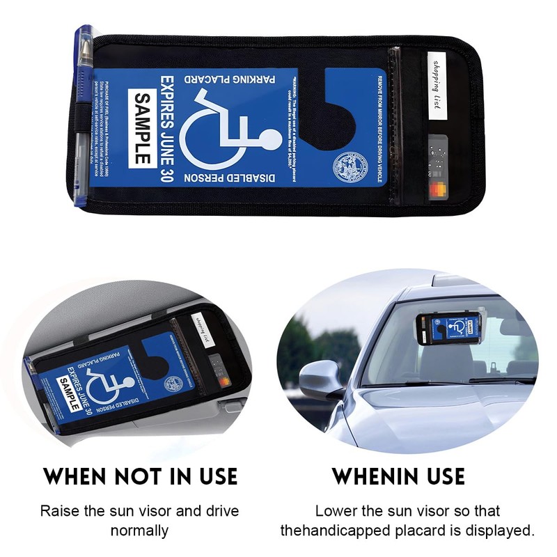 Gasedin Handicap Placard Holder for Car, 13.8"×5.9" Transparent Parking Placard