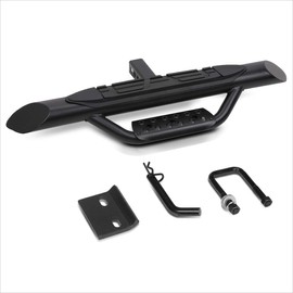 PM PERFORMOTOR Universal Truck Trailer Tow Hitch Step Fits 2" Receiver,Rear Bumper Guard Protector Black Powder Coated | 36.5" Wide X 3.75" OD