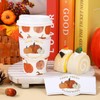 Whaline 50 Sets Fall Pumpkin Coffee Cups with Lids and