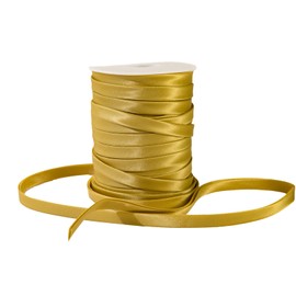 [55 Yards] Double Fold Bias Tape 1/2 Inch (12mm) - Polyester Sewing Binding Tape for Quilting, Blanket Edging, Garment Hemming - Pre-Folded Edge Trim for Fabric, Pillow, Purse, Metallic Gold