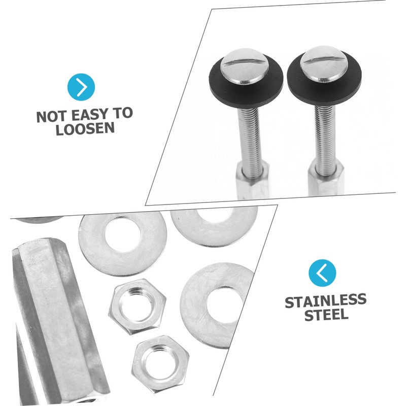 COHEALI 4pcs Toilet Tank Bolt Kit Durable Toilet Tank Screw
