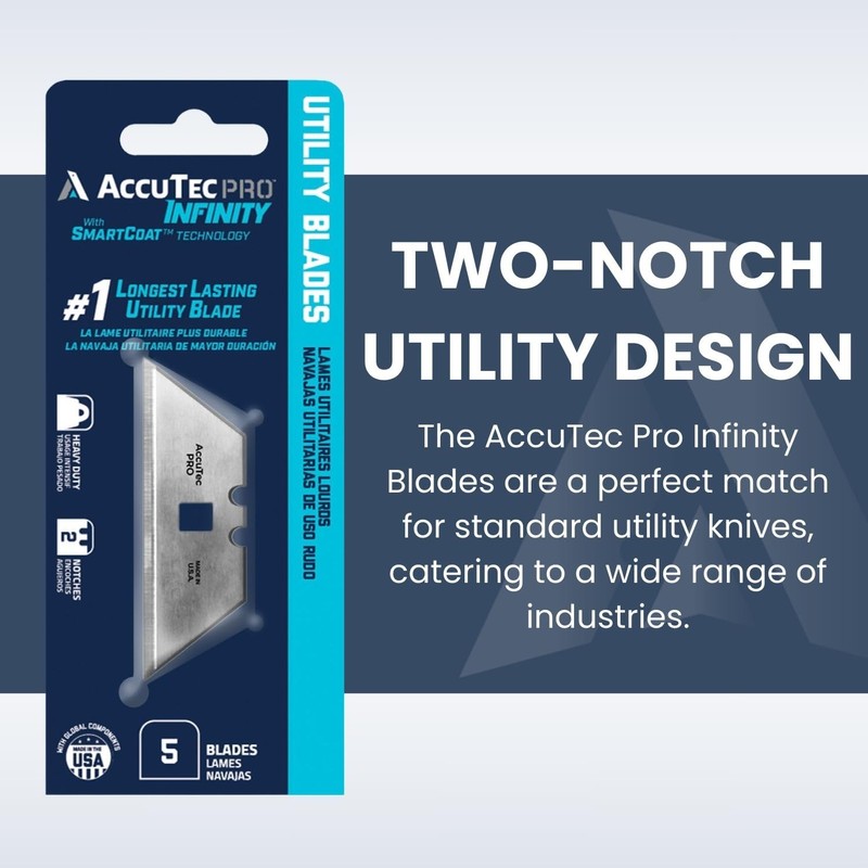 Accutec Pro Infinity Carbon Steel Utility Blades - .025 Inch