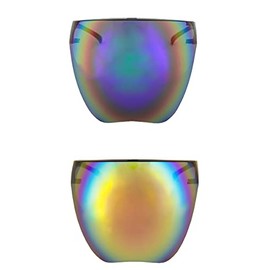 FLAWLESS EYEWEAR Futuristic Face Shield Mirrored Visor Glasses/Sunglasses for Men Women (2 PACK: Rainbow and Orange)