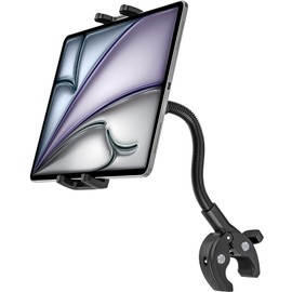 Dosvsi Exercise Bike Mount Tablet Holder, Long Arm, Fitness Bike, Tablet Stand, Handlebar, Pole Mount, Indoor Bicycle, Training, Stroller, Room Runner, Bike, Easy Installation, 360 Degree Rotation,