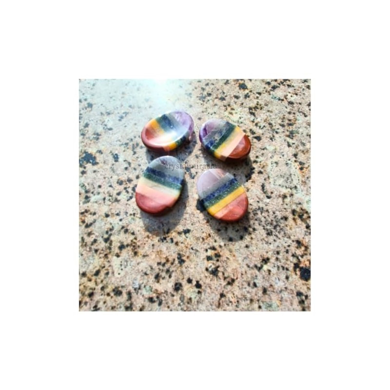 crystalmiracle Multi Chakra Thumb Stone Crystal Healing Wellness Worry Stone