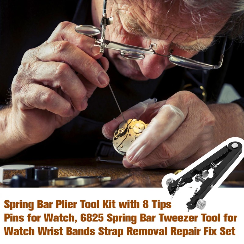 Watch Spring Bar Plier Tool Kit with 10 Tips Pins,