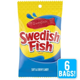 Soft & Chewy Red Fish Bulk Candy 8 oz Bags (6 Pack) – Classic Gummy Treats for Parties, Snacks & Candy Buffets