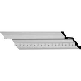 Ekena Millwork MLD02X02X04DE Dentil Crown Moulding, 3"H x 2 3/4"P x 4"F x 94 1/2"L, White