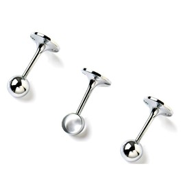 Bulk Hardware bh05076 Towel Rail Support Kit CP 2 x End Sockets and 1 x Centre Support 25mm