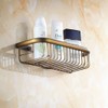 Bathroom Shower Shelf Basket 11.8" Brass Shower Organizer Antique Brass