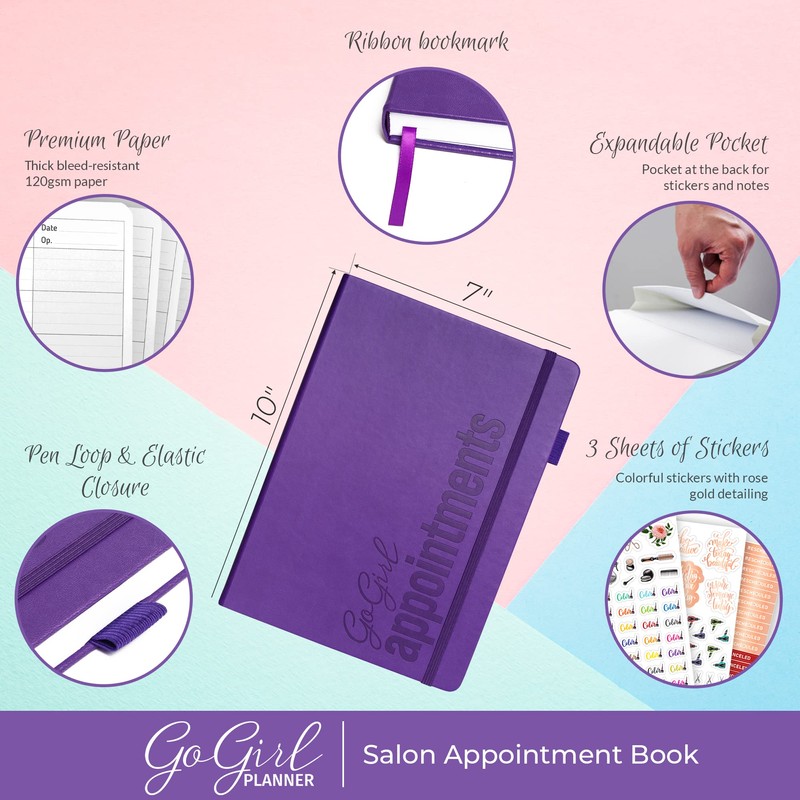 GoGirl Salon Appointment Book – Reservation Book for Beauty Salons,