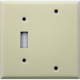 Ivory Wrinkle 2 Gang Wall Plate - Toggle Blank