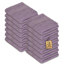 Premium Wash Cloths Pack of 12 (13" x 13" Inches)- 100% Combed Ring Spun Cotton WashCloth - Luxury Washcloths – Ultra Soft Face Towels - Highly Absorbent Wash Cloth for Face (Purple Ash)