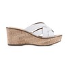 WHITE MOUNTAIN Shoes Samwell Women's Wedge Sandal, White/Burn/Smooth, 7.5 M