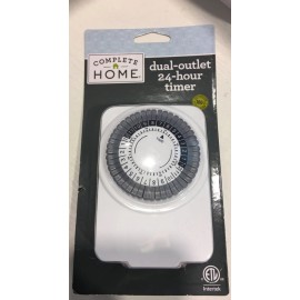 complete home new complete home Dual Outlet 24 Hour Timer controls 2 devices lamp security
