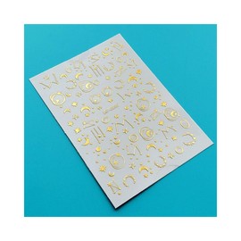 Generic Zodiac Galaxy Star Nail Sticker Laser Gold Meteor French Tip Xf3227 Laser Gold Nail Wraps Art Stickers Manicure Supplies for Women for Home Nails Full Long Lasting Easy Apply and Remove