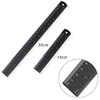 1Pcs 30cm&1Pcs 15cm Metal Ruler, Stainless Steel Ruler Black Metal