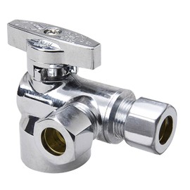 B and K 195-322HC 1/2" OD X 3/8" 1/4 Turn Chrome Plated Brass Angle