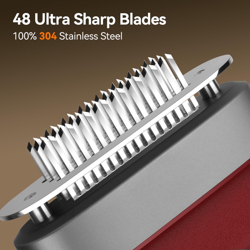hogance Meat Tenderizer with 100% Stainless Steel Needle Blades, Steaker
