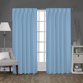 Magic Drapes Double Pinch Pleat Blackout Curtain Thermal Insulated Room Darkening Spill Proof Machine Washable Window Treatment Panels (1 Panels, 52x108, Sky Blue)
