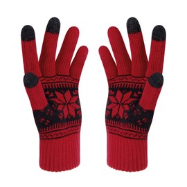 Veni Masee Winter Touchscreen Gloves, Snow Flower Print, Keep Warm, for Men and Women - 20